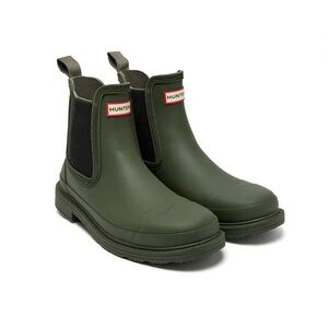 Hunter Commando Chelsea Rain Boots in Green